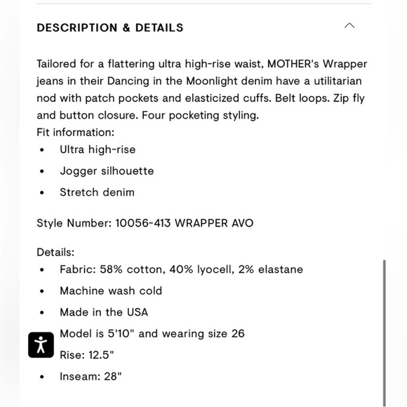 MOTHER The Wrapper Patch Springy Ankle Jeans, Green, size 23 - Picture 6 of 9